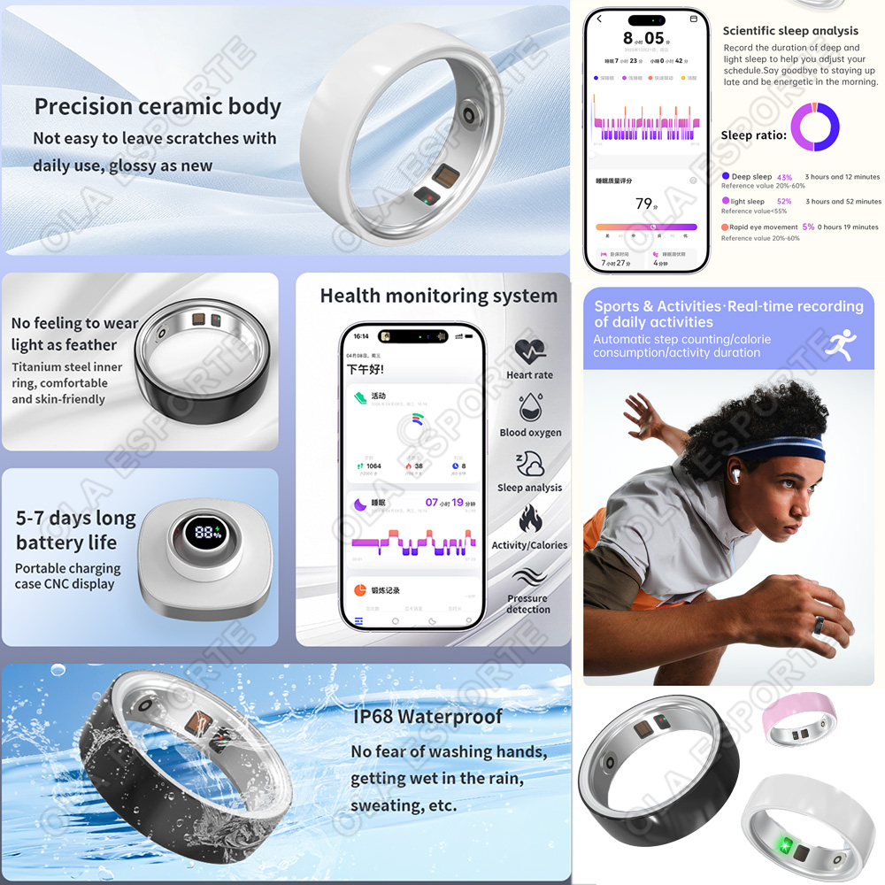 Ceramic Smart Ring Heart Rate  - Blood Pressure Monitor recension och pris